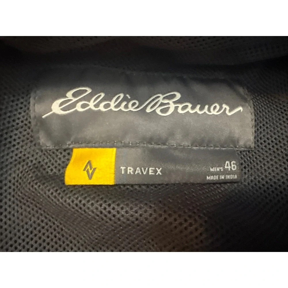 Eddie Bauer Jacket Men 46 Gray Travex Ultimate Voyager II Travel Blazer Pockets